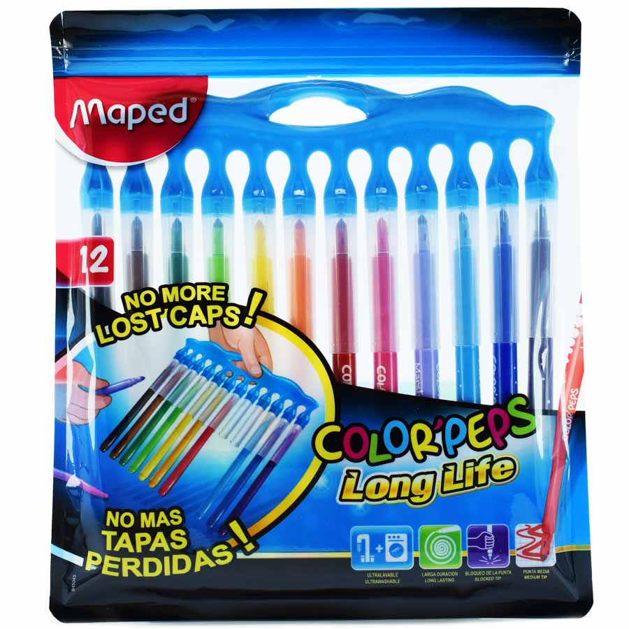 Marcador Maped Peps Ultral Long Life Innov 12 colores