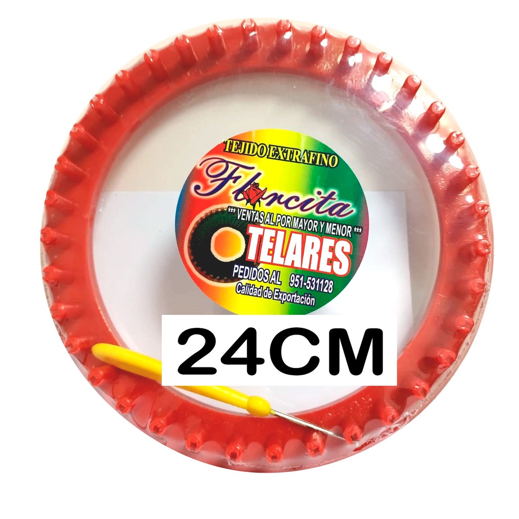 Telar Redondo Plastico GRANDE 24 cm. + 1 crochet
