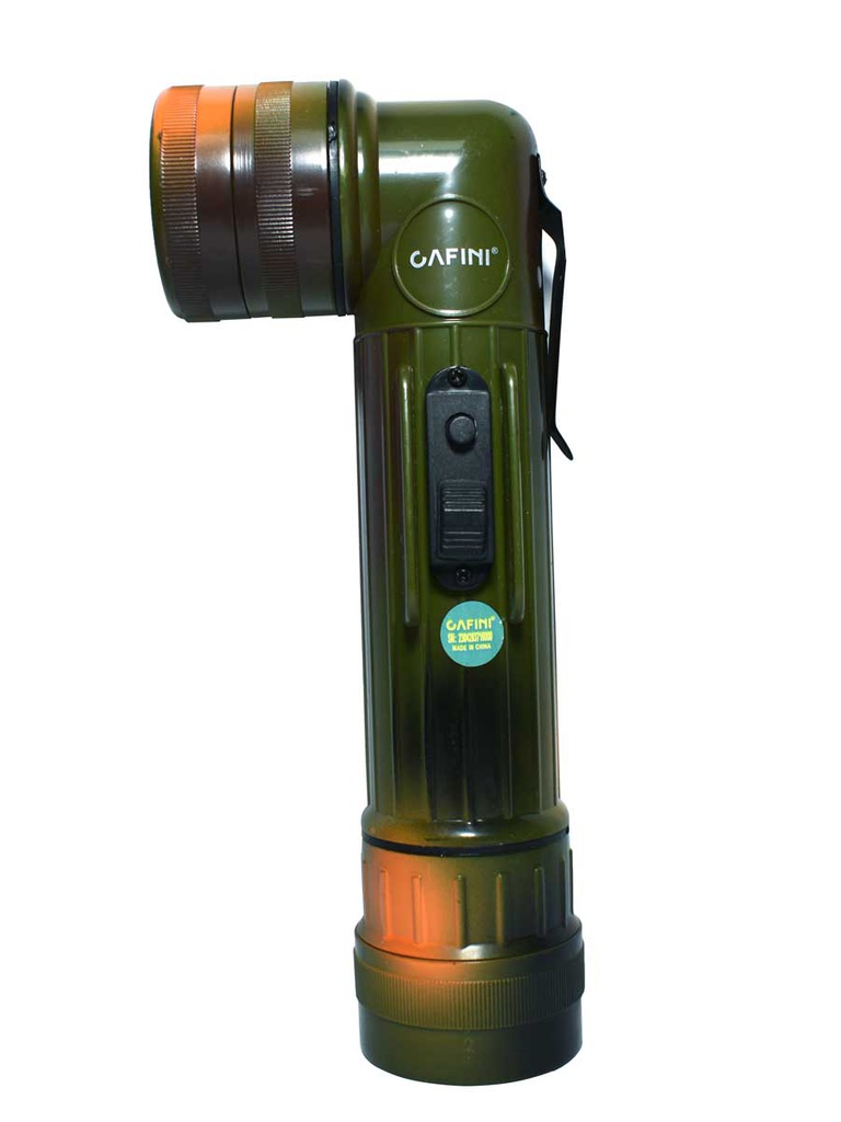 Linterna en forma de L grande, CN-L371B para 2 pilas grande con luz Led + 4 lentes de colores