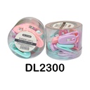 Clips especiales de mango plastico colores pasteles frasco