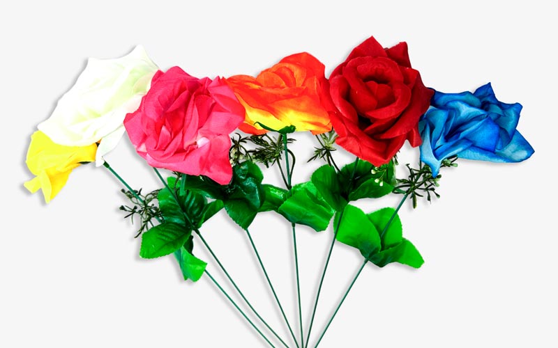 Flor - rosa individual largo 45 cm,  corola 8cm