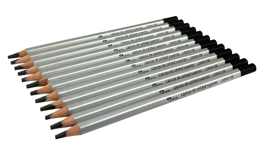 Lapiz carbonico de dibujo 10B-4.0mm La Selva 12pcs