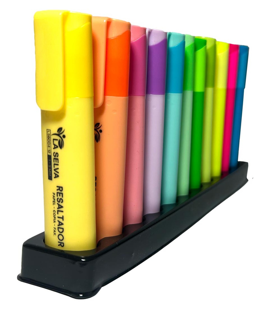 Resaltador jumbo 8 color pastel + 4 color neon La Selva de 12 colores