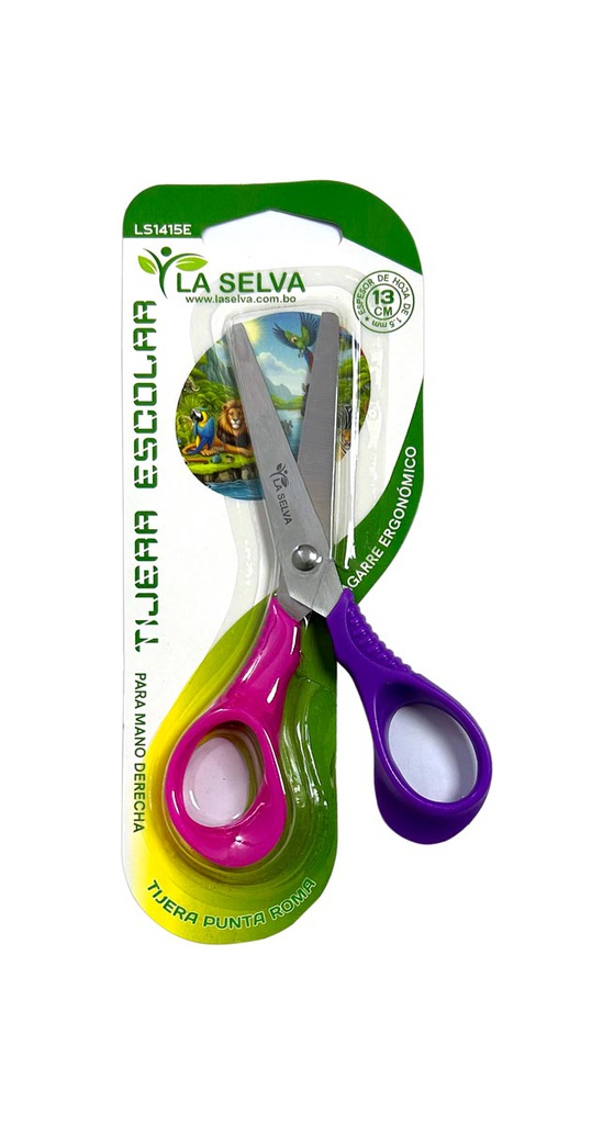 Tijera escolar ergonomico La Selva 24pcs
