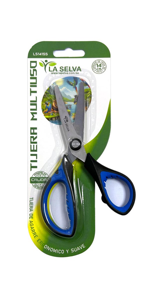 Tijera multiuso ergonomico y suave 14cm La Selva 24pcs (copiar)