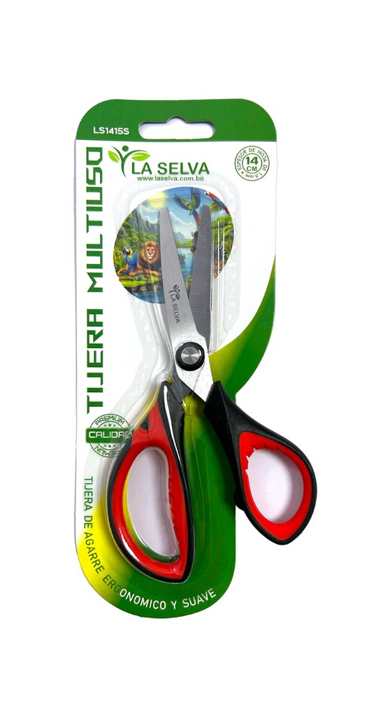 Tijera multiuso ergonomico y suave 14cm La Selva 24pcs (copiar)