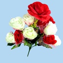 Ramo de 12 rosas,  largo 41 cm, corola 7 cm