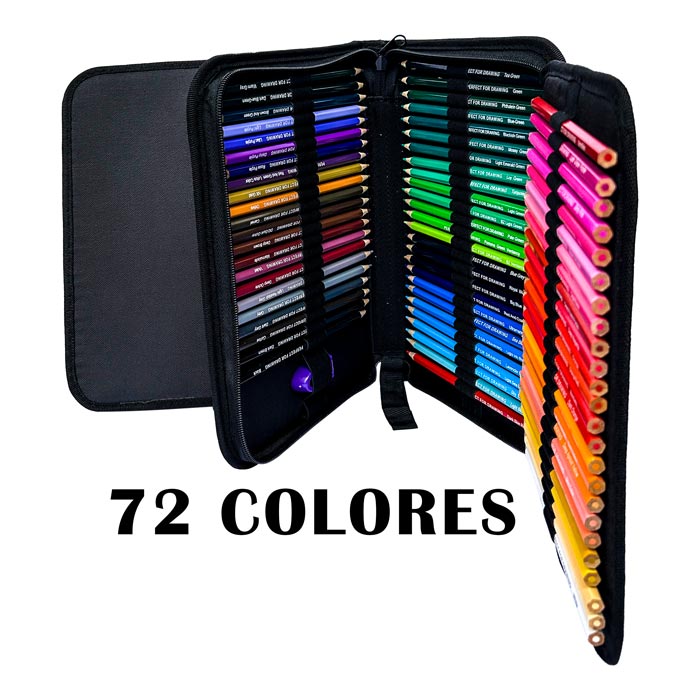 Juego de lápices de colores maleta de tela de 72pcs