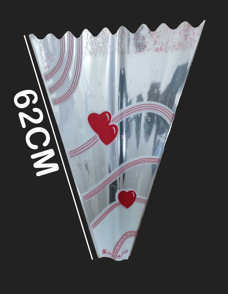 Cono para flor de celofan recto 62x45x9cm GIGANTE