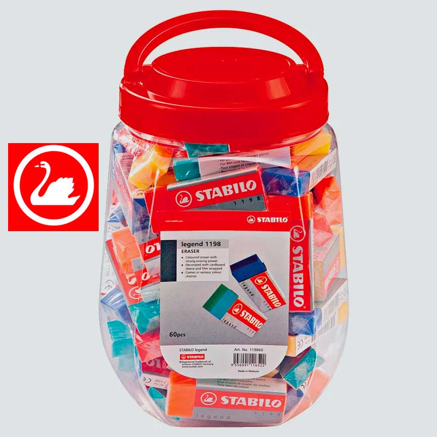 Borrador Stabilo colores Legend frasco 60PCS
