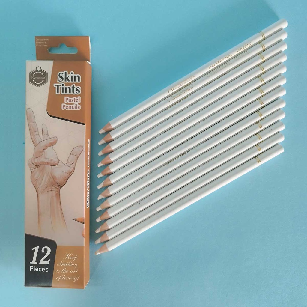 Lapiz pastel color skin tins BLANCO 4mm Keep Smiling 12pcs