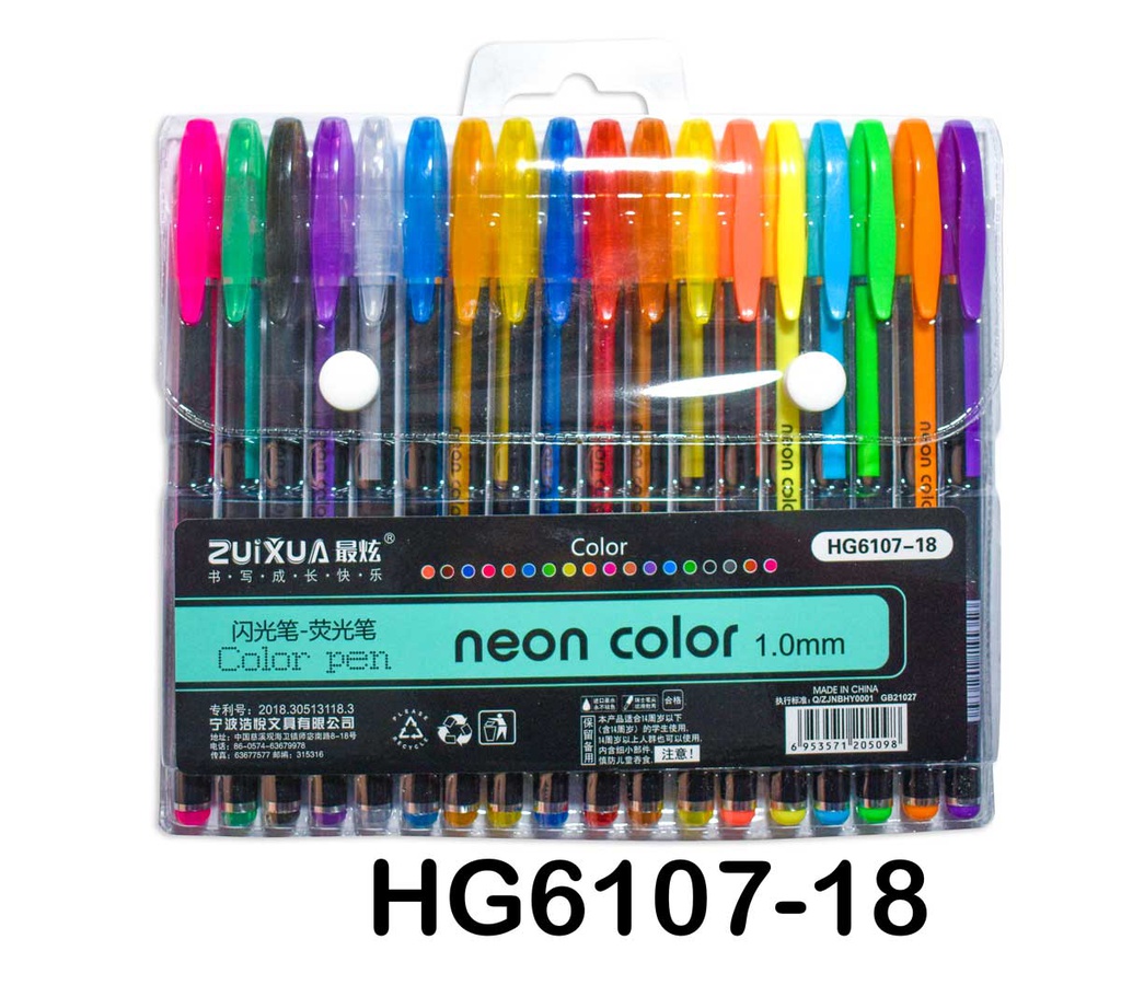 Boligrafo HG6107-18 Zuixua 18 colores