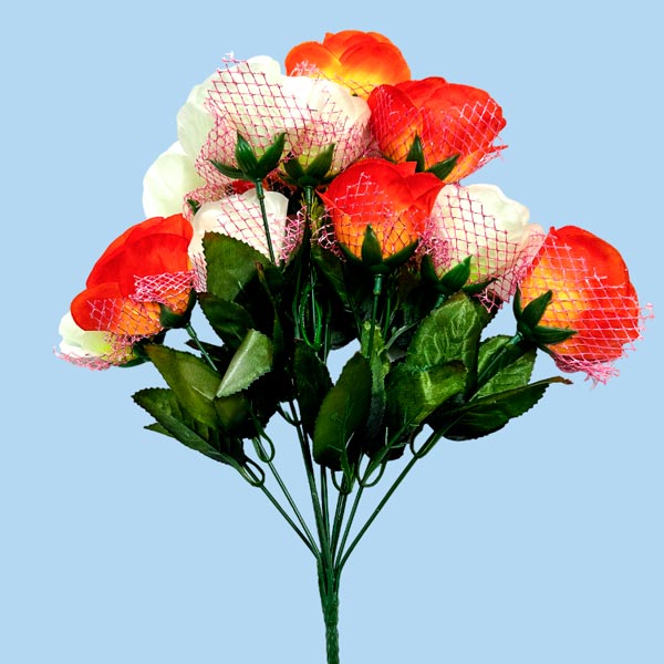 Flor - ramo de 12 rosas,  largo 41 cm, corola 7 cm