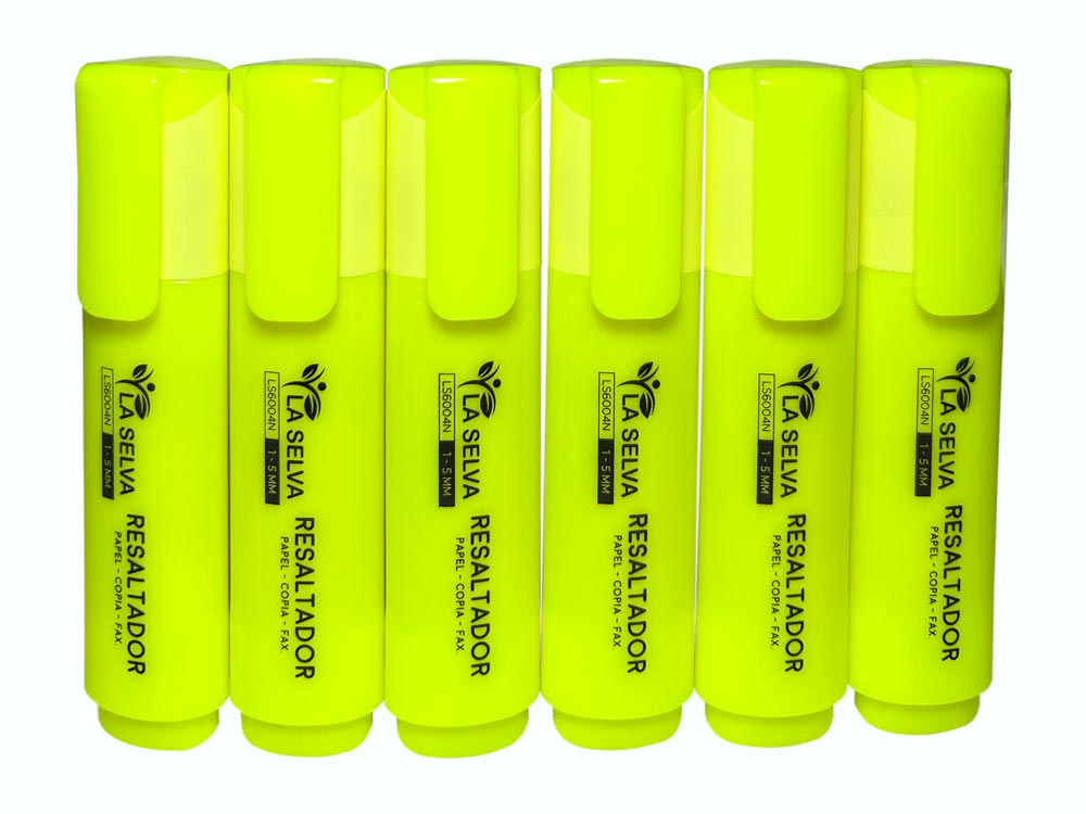 Resaltador de color fluorescente LS6004N, 1-5mm La Selva de 6pcs