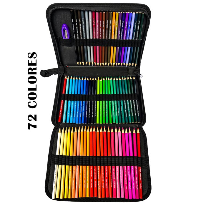 Juego de lápices de colores maleta de tela de 72pcs