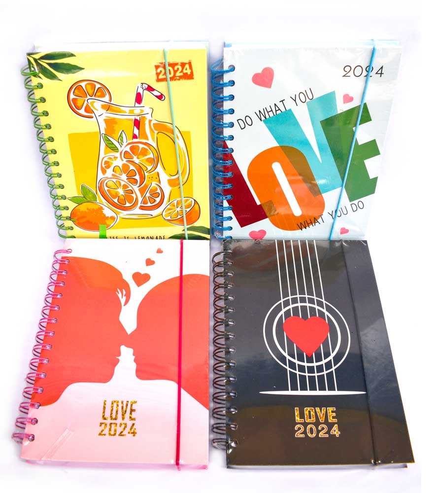 Agenda anillado A5 con sujetador de liga tapa DISEÑO año 2026