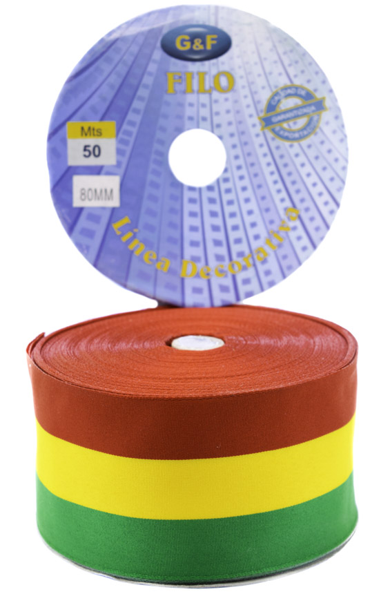 Cinta Tricolor ROLLO Boliviana 80mmx50m