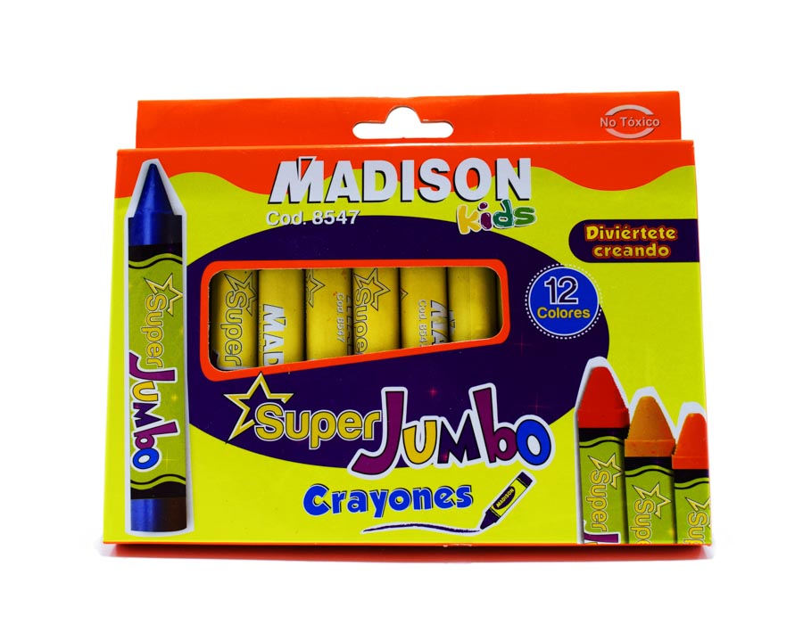 Crayon Super Jumbo Madison 12colores