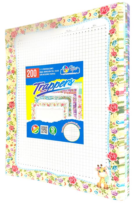 Hojas trapper FULL COLOR PREMIUM Flipo 200hjs (3 Huecos)