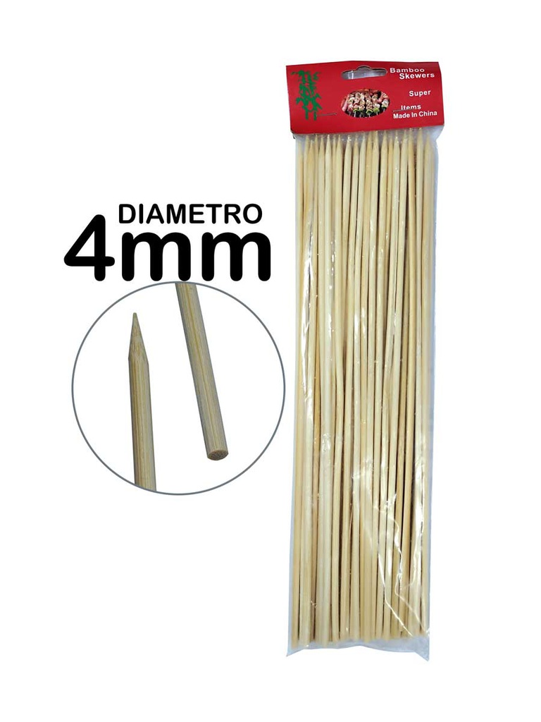 Palitos chino o brocheta GRUESO 4*300MM 50PCS