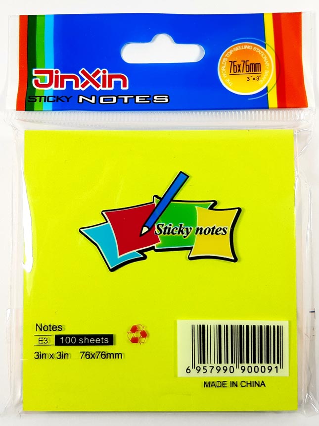 Taco de posit o nota adhesiva de 5 Colores SURTIDO 7.6x7.6cm