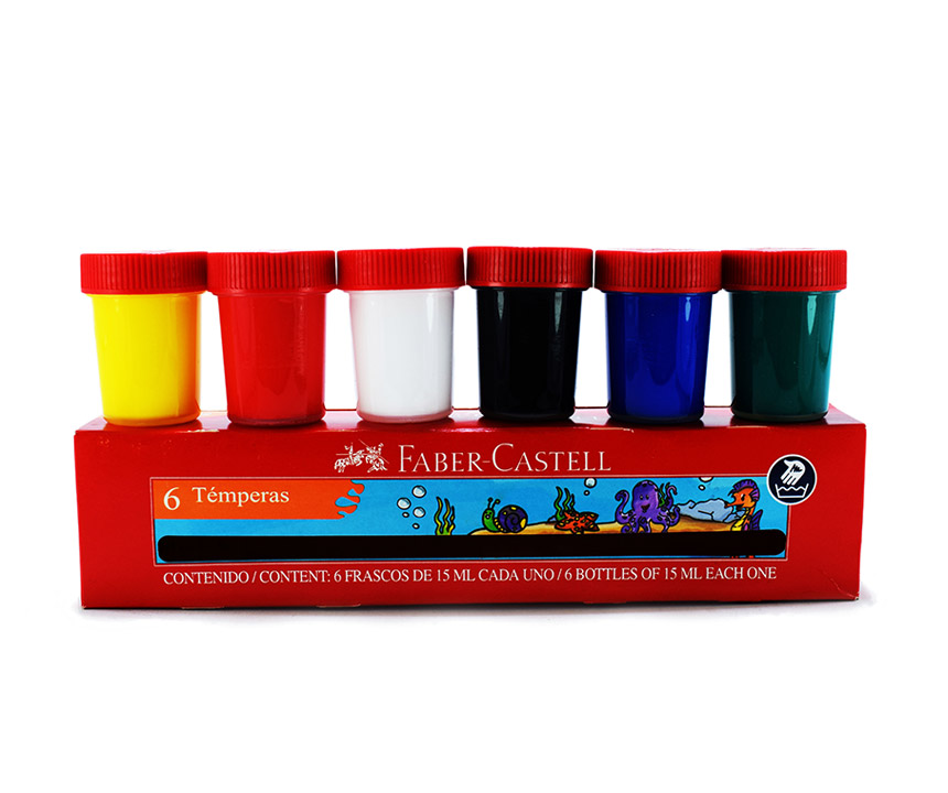 Tempera 15ML Faber Castell 6 colores