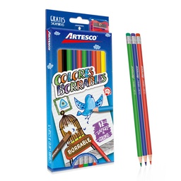 [16331201] Color largo BORRABLE Artesco de 12 Colores