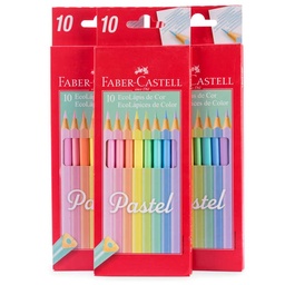 [120510P] Color largo Pastel Triangulares Faber Castell 10 colores pasteles