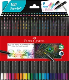 [1207100] Color largo redondo Faber Castell 100 colores SUPER SOFT