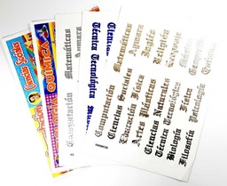 [ET-MET-ESC] Sticker/etiqueta de Materias Escolares