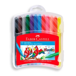[555316] Marcador fiesta estuche rigido Faber Castell 12 colores