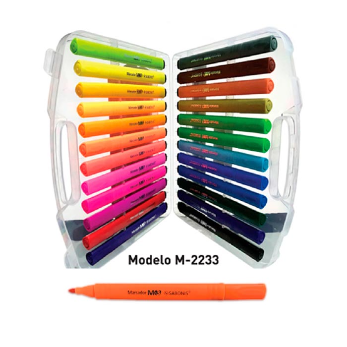 [M2233] Marcador trinagular maleta est. rigido M2233 Sabonis 24 colores