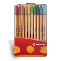 [8820-03] Micropunta point 88  de 20 colores diferentes estuche rigido Stabilo