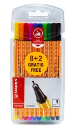 [8810-X10] Micropunta stabilo point 88 blister 10 colores