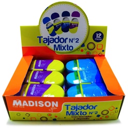 [7218] Tajador giratorio con borrador y deposito Madison 12pcs
