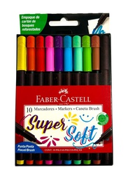 [556011] Marcador SUPER SOFT punta pincel Faber Castell 10 colores