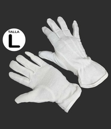 [GB003-L] Guantes blanco para desfile civico IMPORTADO con venas, palma engomado 12pcs (L)