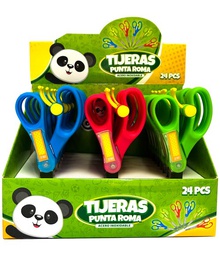 [TJ8] Tijeras punta roma con nombre CreArte 3 colores 24pcs