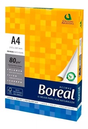 Hojas bon Boreal Celulosa Argentina  A4 75gr. 500Hojas