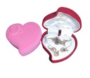 Joyero en forma de corazon 1 par de pendientes, 1 collar y 1 reloj  Jesou