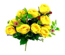 Flor - ramo de 10 rosas adornos de perlas y frutas, largo 40 cm, corola 6 cm
