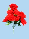 Flor - ramo de 9 rosas, largo 50cm, corola 9 cm
