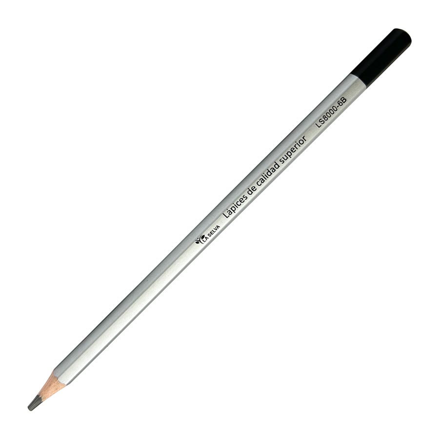 Lapiz carbonico de dibujo 6B-3.1mm La Selva 12pcs