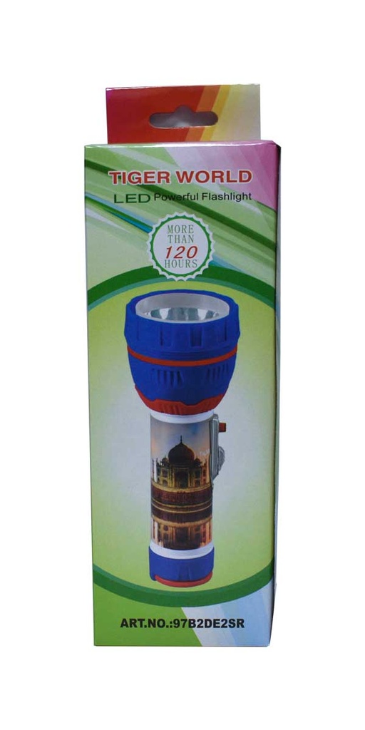 Linterna grande 97B2DE2SR para 2 pilas grande luz Led