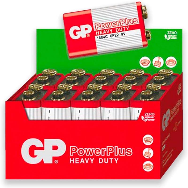 Bateria GP Power Plus 9V de 10 pcs.