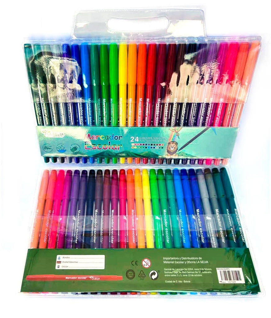 Marcador escolar La Selva de 24 colores