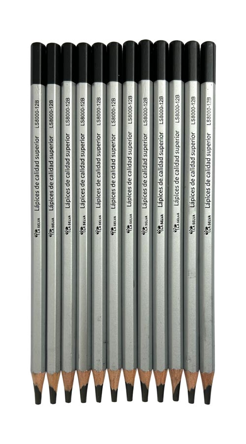 Lapiz carbonico de dibujo 12B-4mm La Selva 12pcs