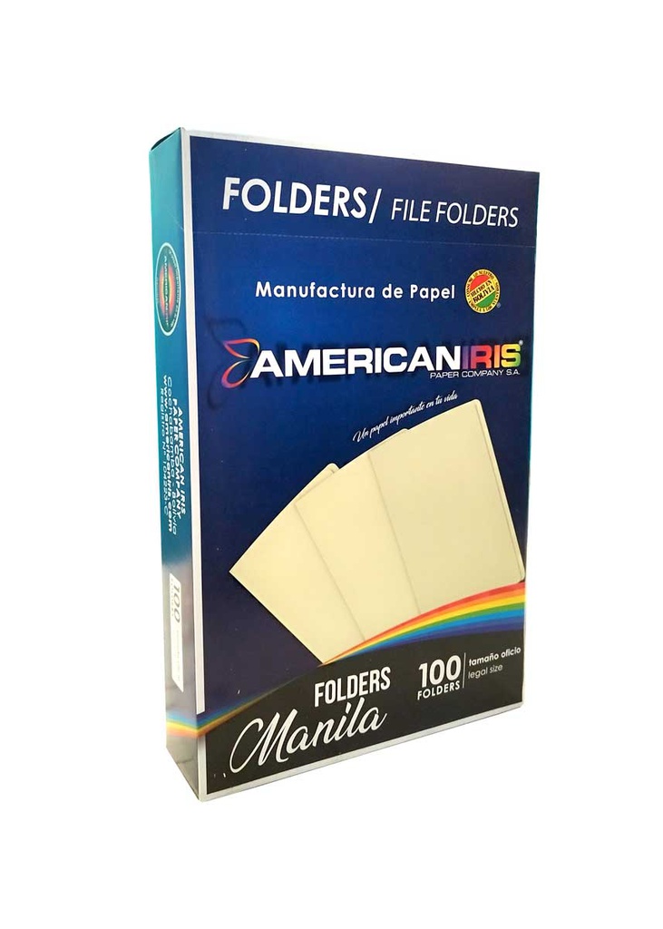 Folder Manila Oficio Amarillo ecofolder American Iris 100PCS
