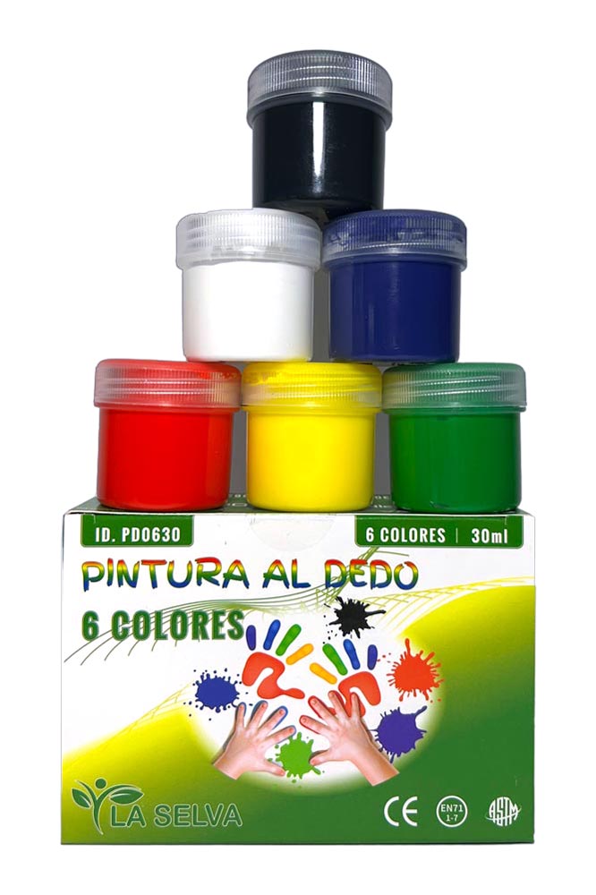 Pintura al dedo 30ml La Selva 6 colores