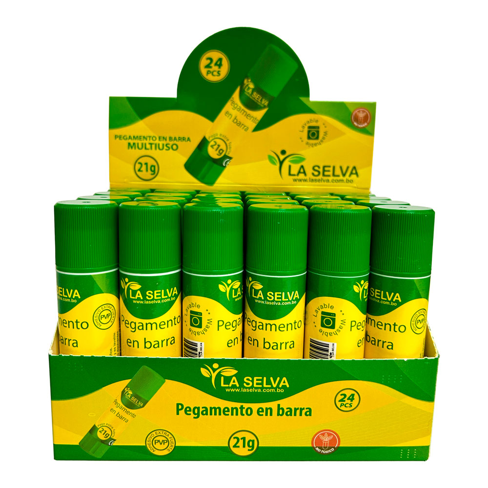 Pegamento en barra 21g La Selva 24pcs